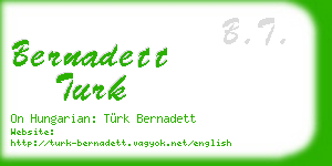 bernadett turk business card