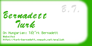 bernadett turk business card